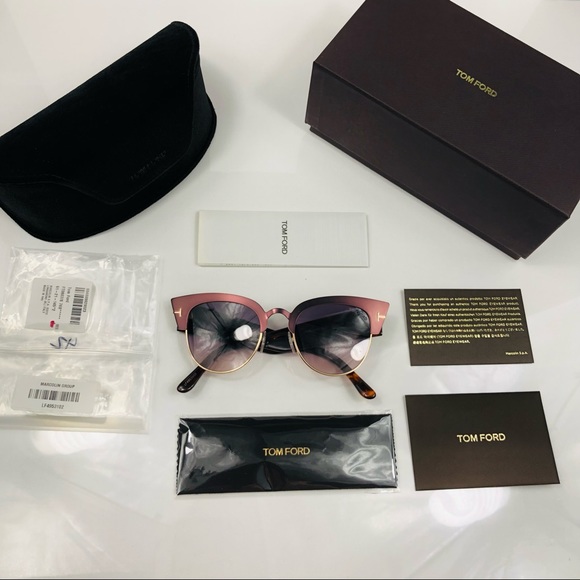 New TOM FORD Alexandra Plum Cat Eye Sunglasses - Picture 2 of 16
